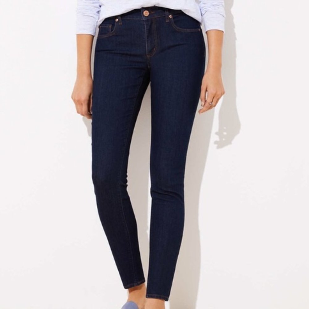 LOFT | PETITE CURVY SKINNY JEANS IN DARK R…
